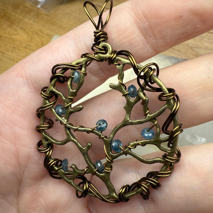 in the waiting woods - kyanite barren trees pendant