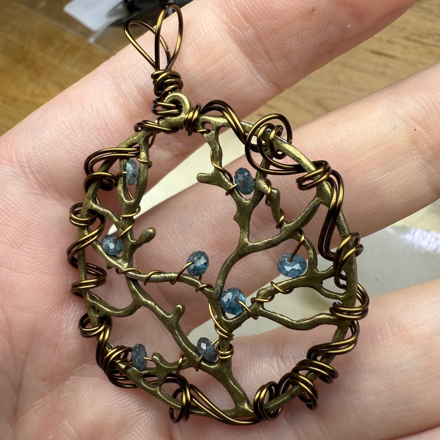 in the waiting woods - kyanite barren trees pendant