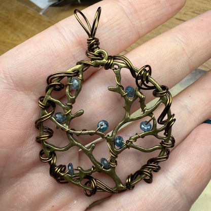 in the waiting woods - kyanite barren trees pendant