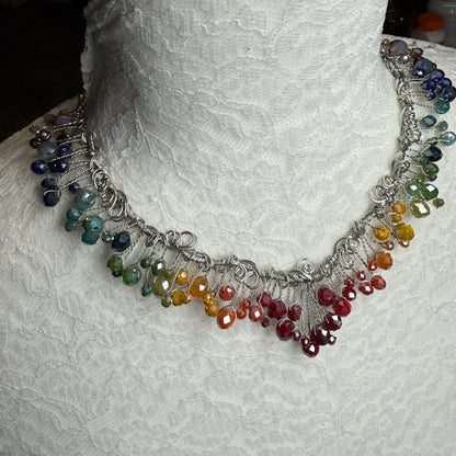 in the waiting woods -  autumn rainbow cascade necklace