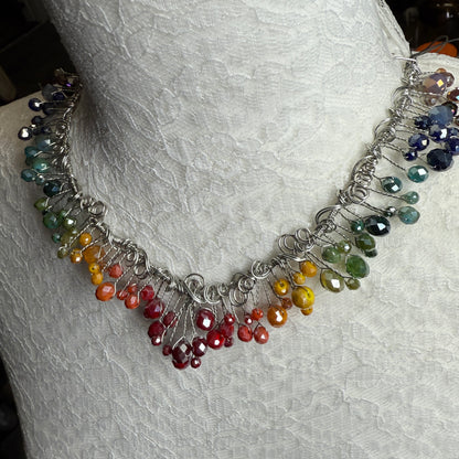 in the waiting woods -  autumn rainbow cascade necklace