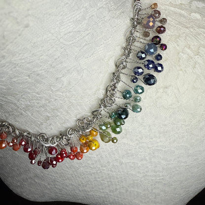 in the waiting woods -  autumn rainbow cascade necklace
