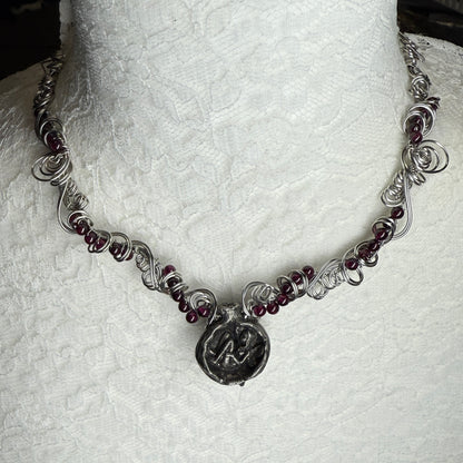 in the waiting woods -  pomegranate fairy necklace