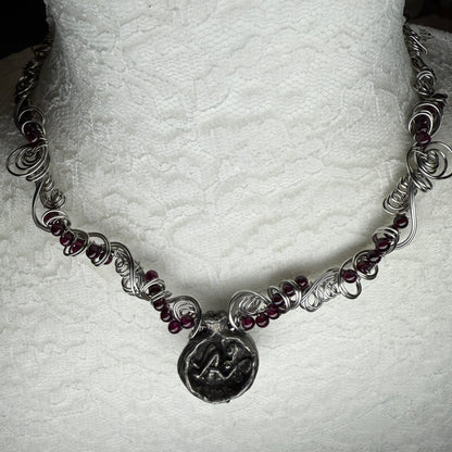 in the waiting woods -  pomegranate fairy necklace