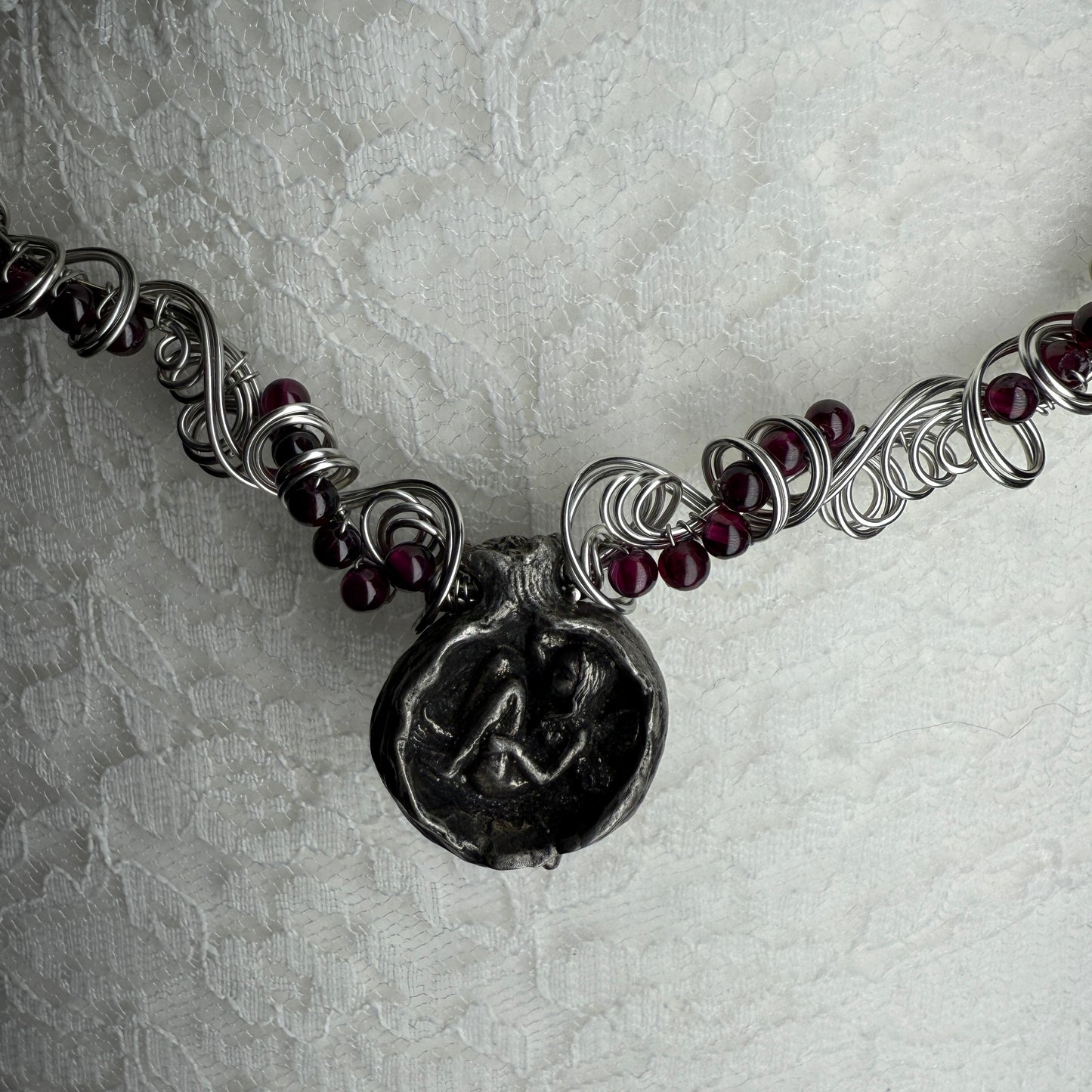 in the waiting woods -  pomegranate fairy necklace
