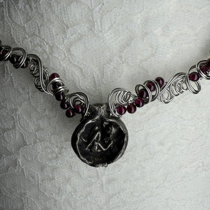 in the waiting woods -  pomegranate fairy necklace