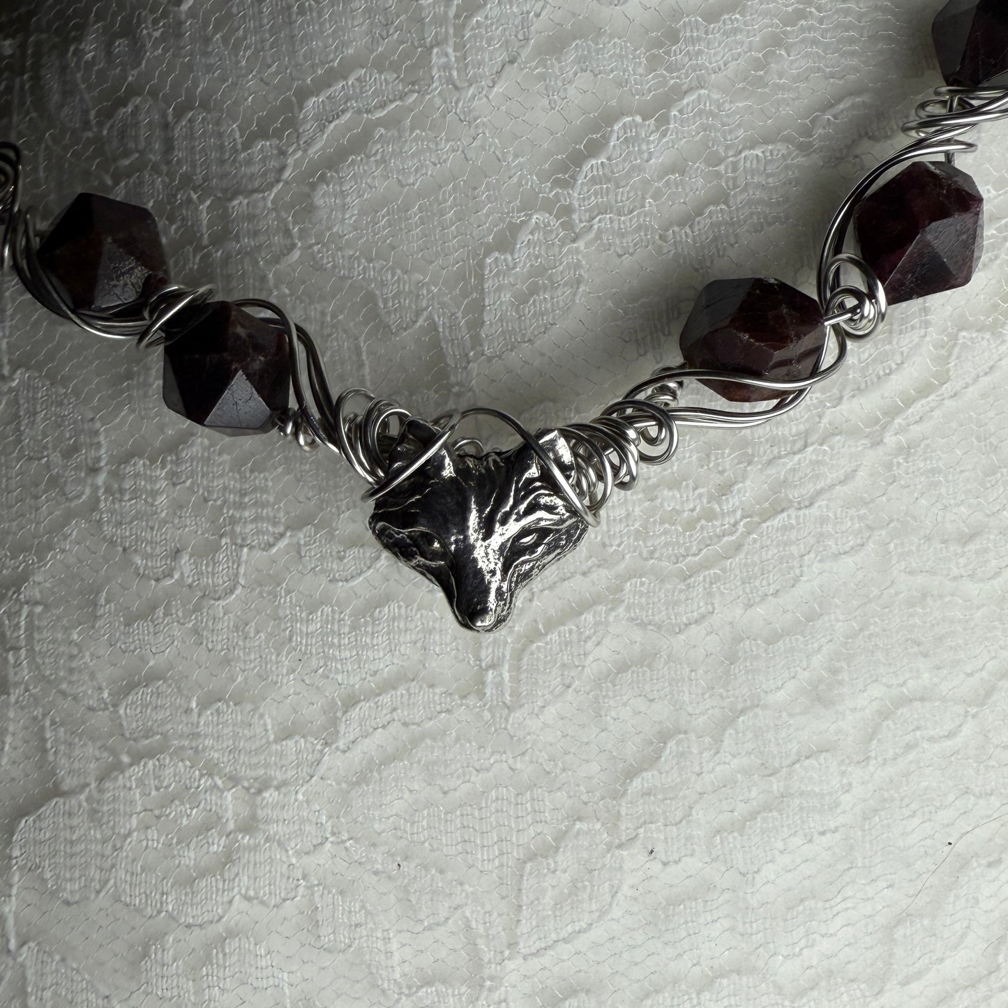 in the waiting woods -  fox & garnets necklace