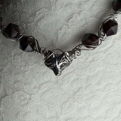 in the waiting woods -  fox & garnets necklace