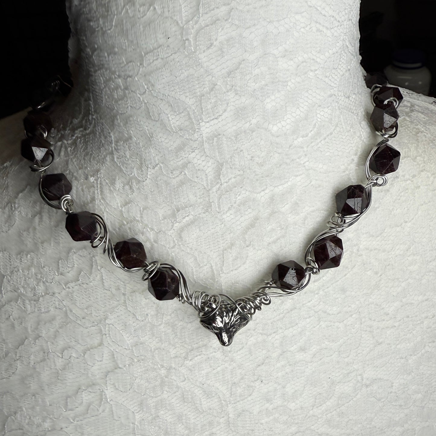 in the waiting woods -  fox & garnets necklace