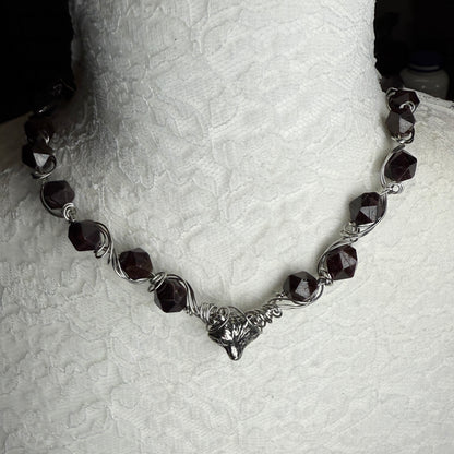 in the waiting woods -  fox & garnets necklace