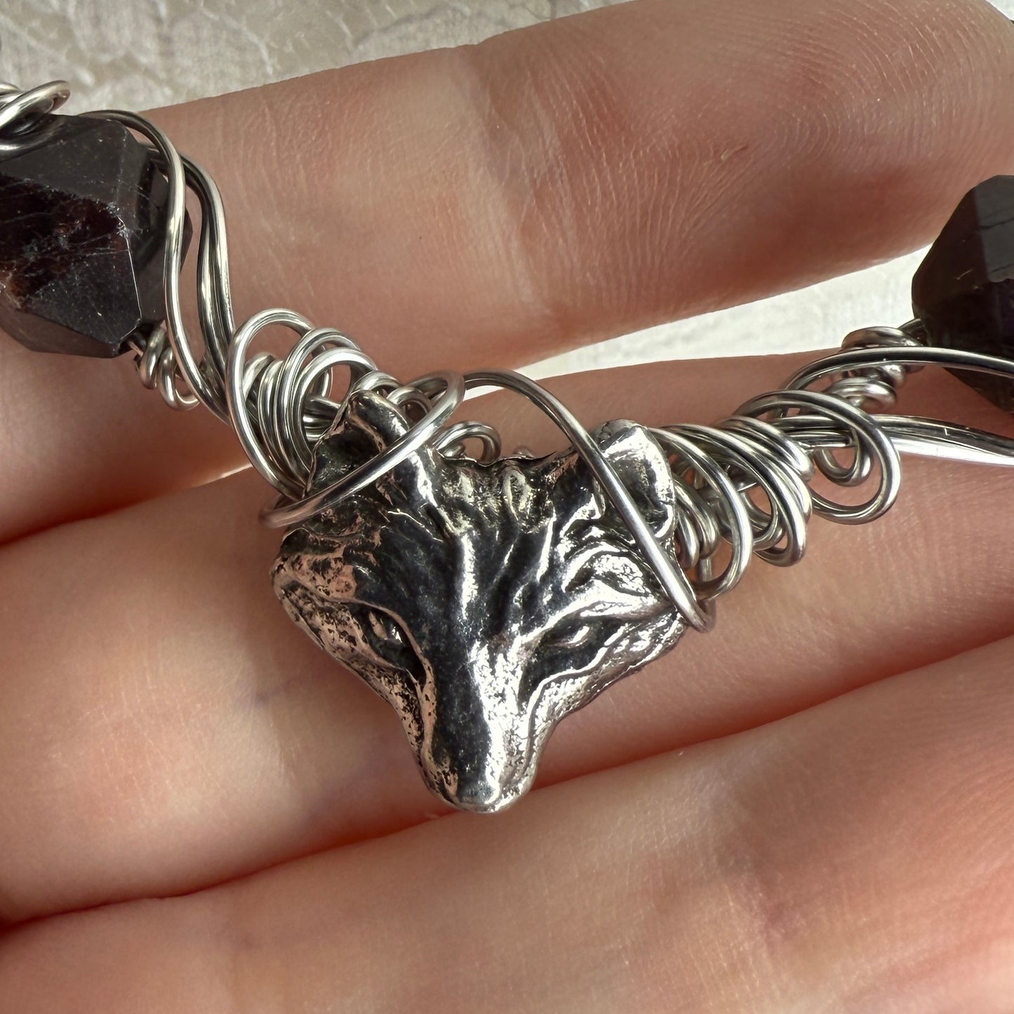 in the waiting woods -  fox & garnets necklace