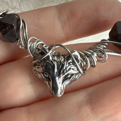 in the waiting woods -  fox & garnets necklace