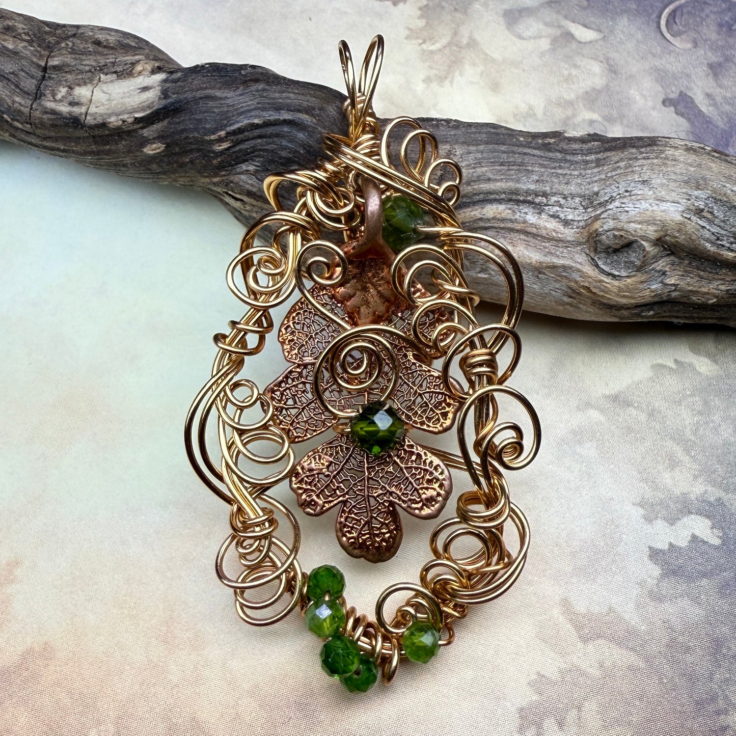 in the waiting woods - oak & chrome diopside