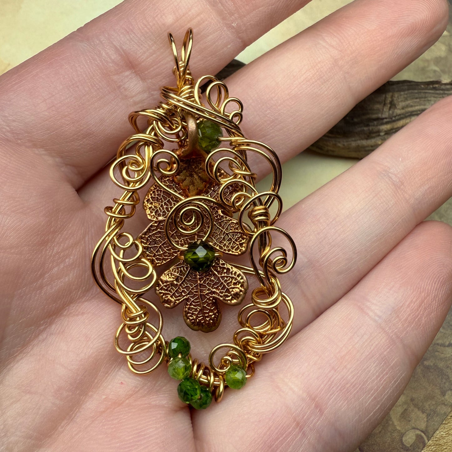 in the waiting woods - oak & chrome diopside