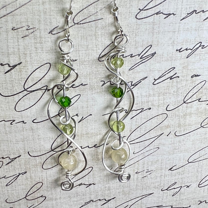 Ombré earrings - green & yellow