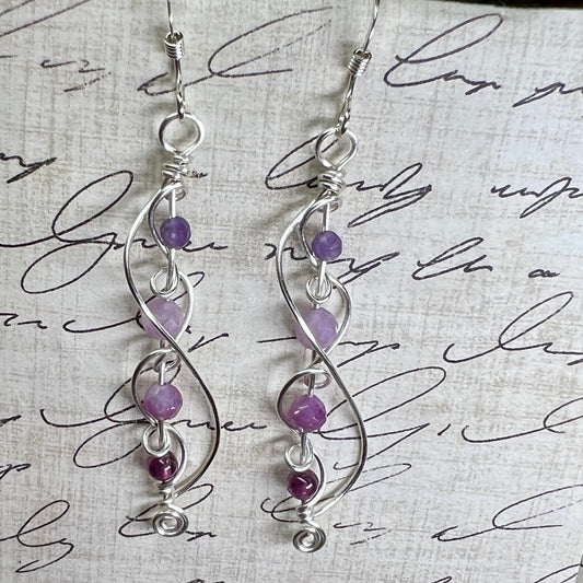 Ombré earrings - pink/purple