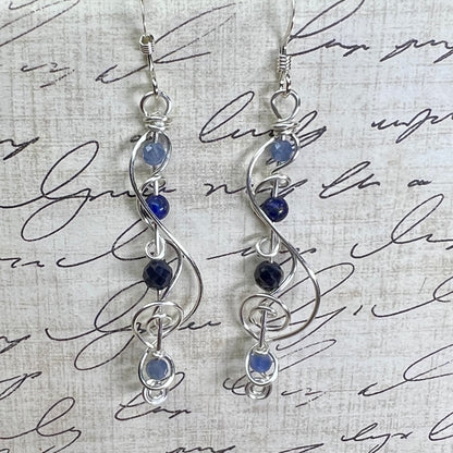 Ombré earrings - dark blue