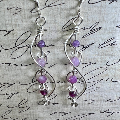 Ombré earrings - pink/purple