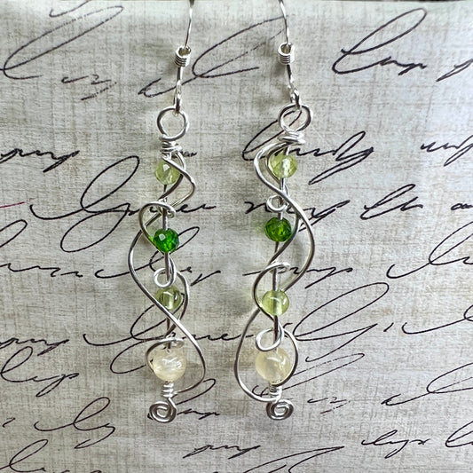 Ombré earrings - green & yellow