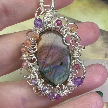in the waiting woods - purple labradorite pendant