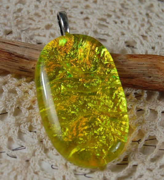 Yellow Dichroic Pendant