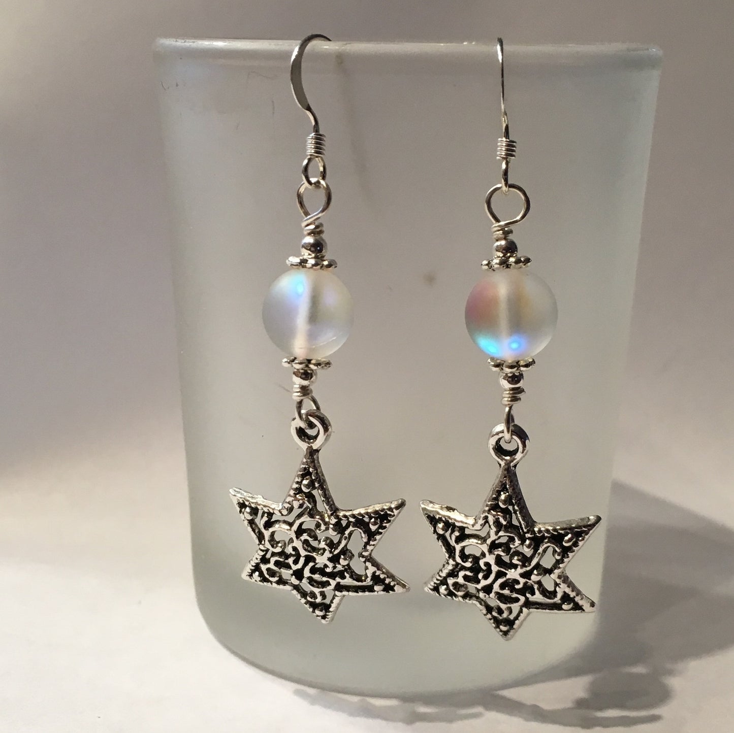 Reserved for Heather Filigree Star of David Earrings