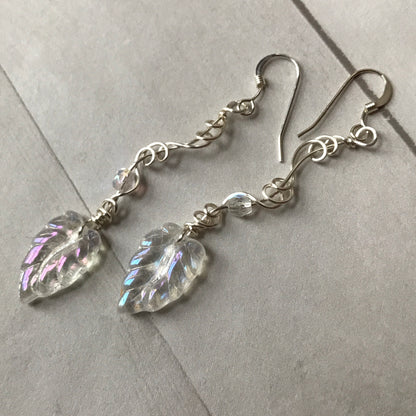 Shimmery Leaf Earrings