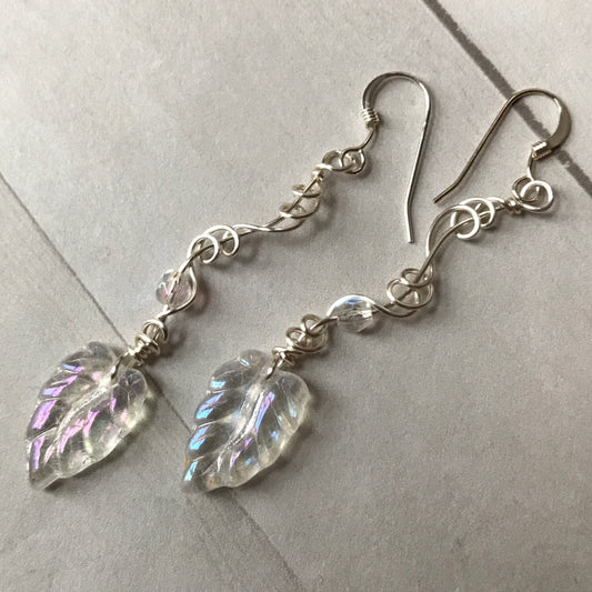 Shimmery Leaf Earrings