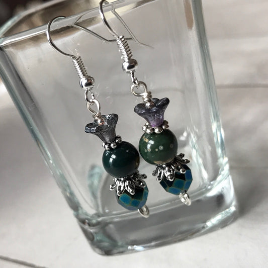 Tiny Evil Genius Earrings: Upside Down Garden