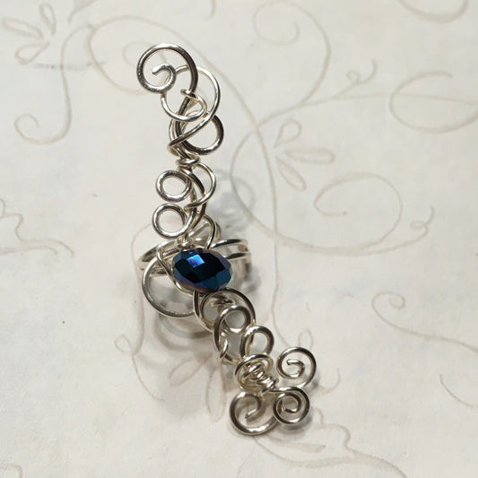 Blue Glass Earcuff