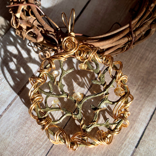 Barren Trees - citrine and gold