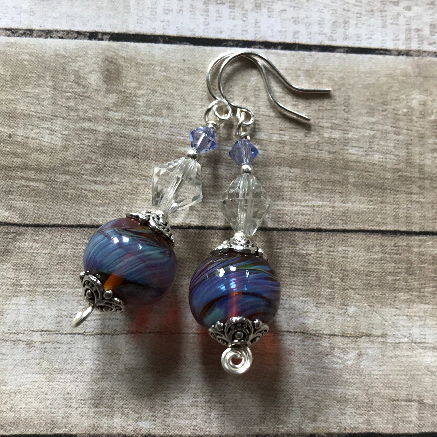 Tiny Evil Genius Earrings: lampwork glass