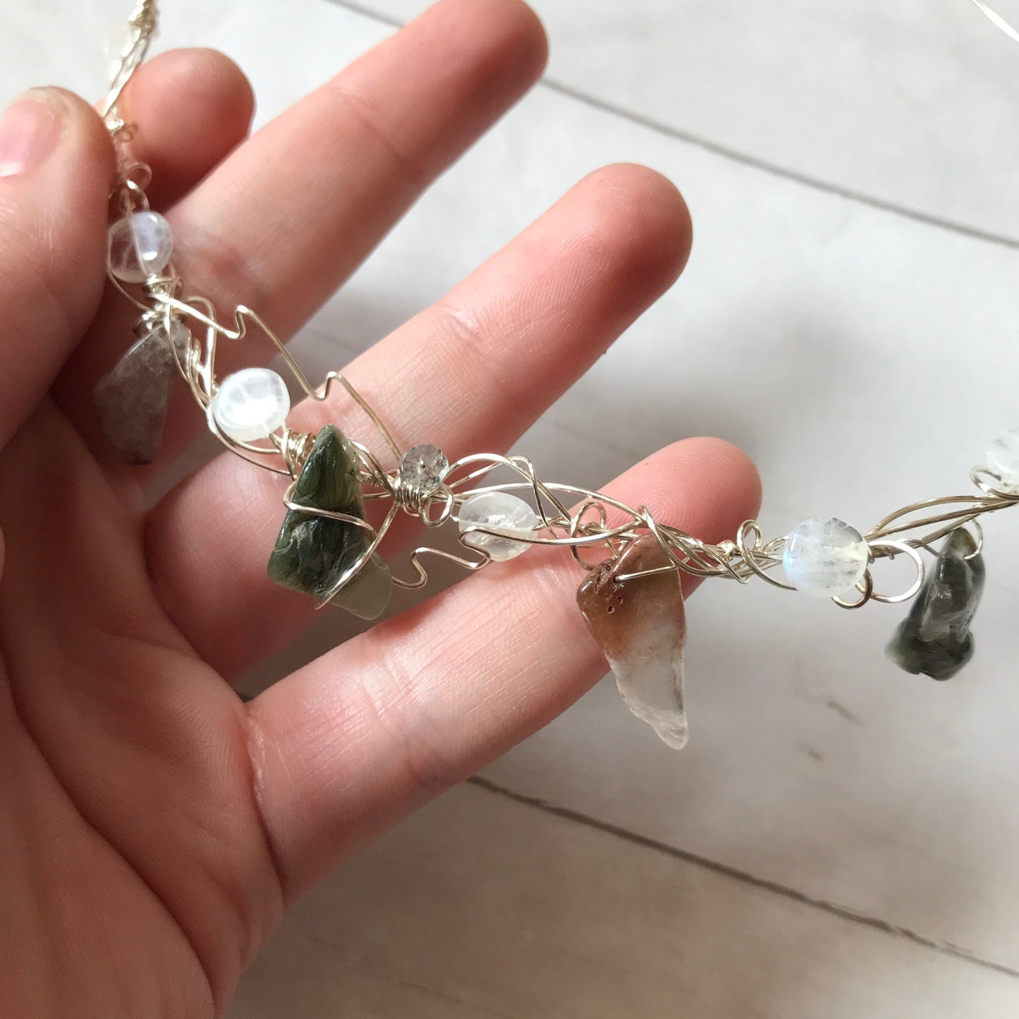 Personal Collection: quartz necklace with rutile/tourmaline inclusions