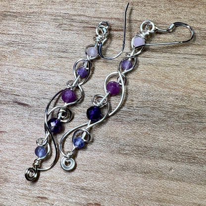 Ombré earrings - purple to pink