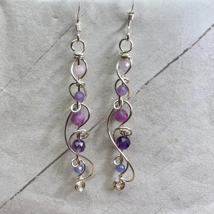 Ombré earrings - purple to pink