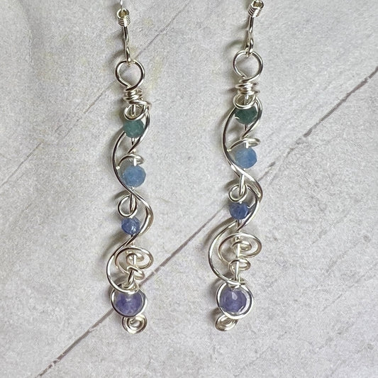 Ombré earrings - blues