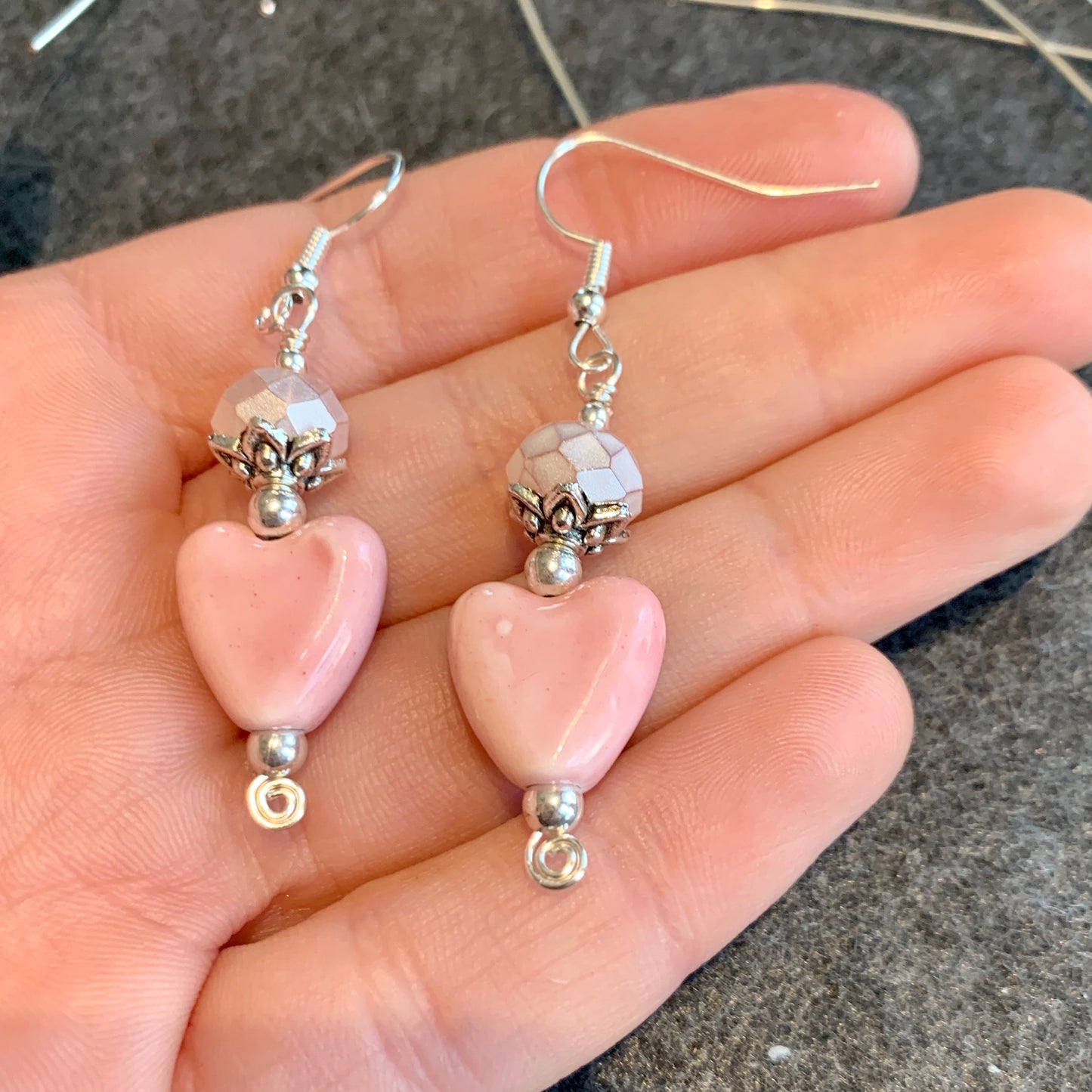 Tiny Evil Genius Earrings: Blooming Hearts