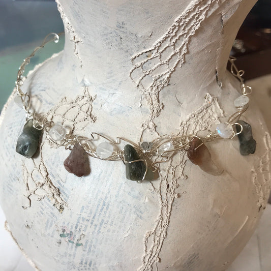 Personal Collection: quartz necklace with rutile/tourmaline inclusions