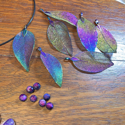 Rainbow Leaf Pendants
