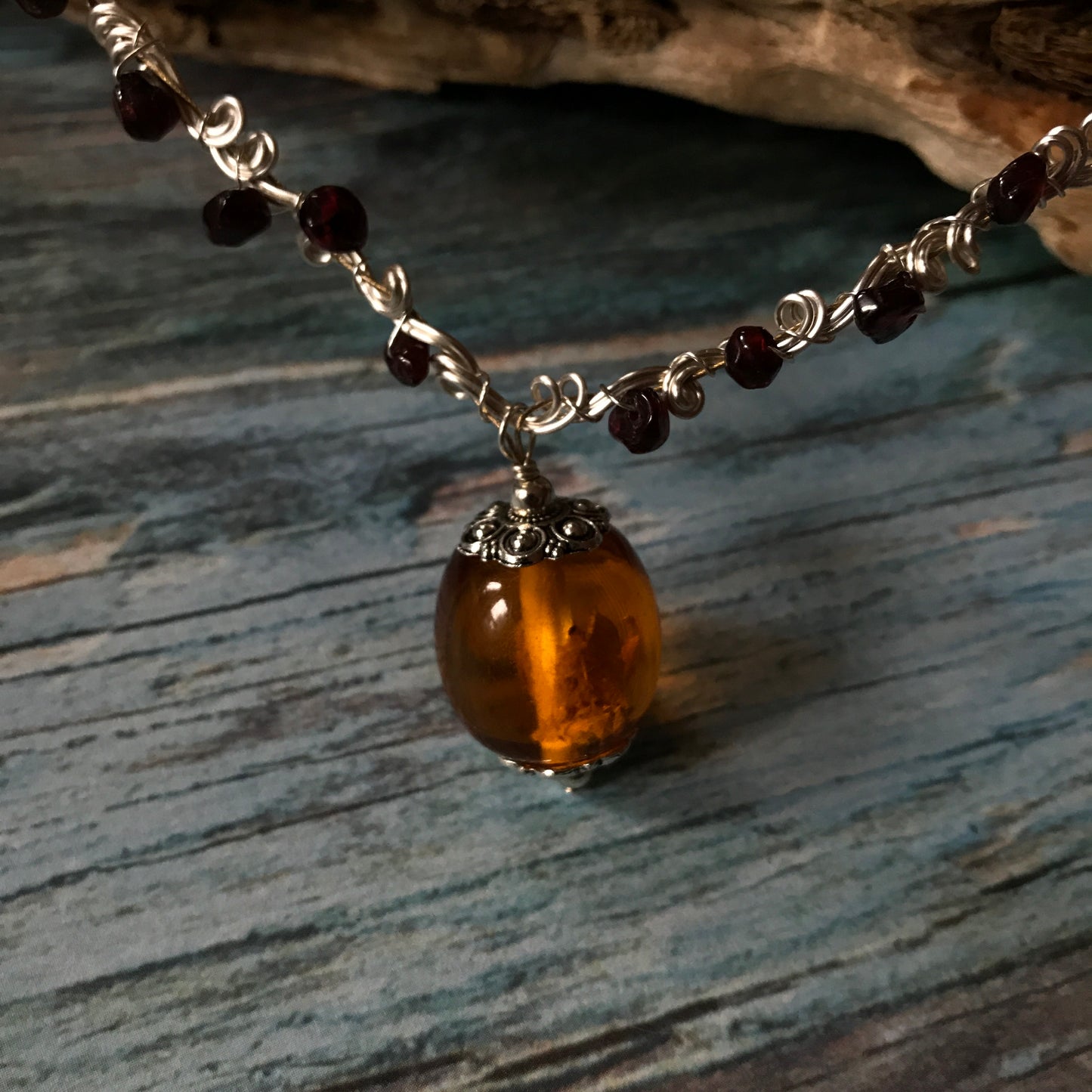 Illumine #1: amber and garnet