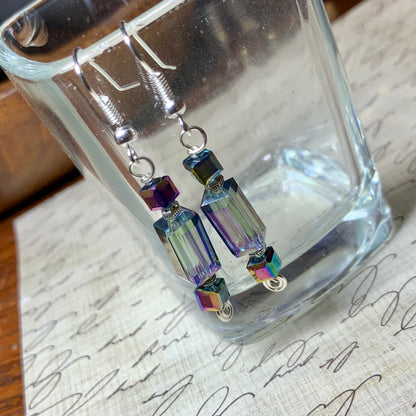 Tiny Evil Genius Earrings: rectangles and squares