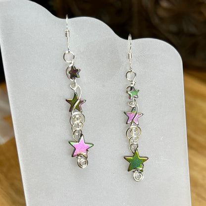 Skylit earrings - green/pink