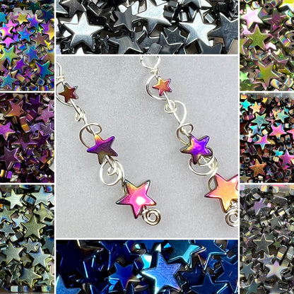 Hematite Star earrings - choose your own adventure
