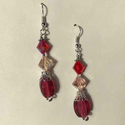 Tiny Evil Genius Earrings: a study in pink and red