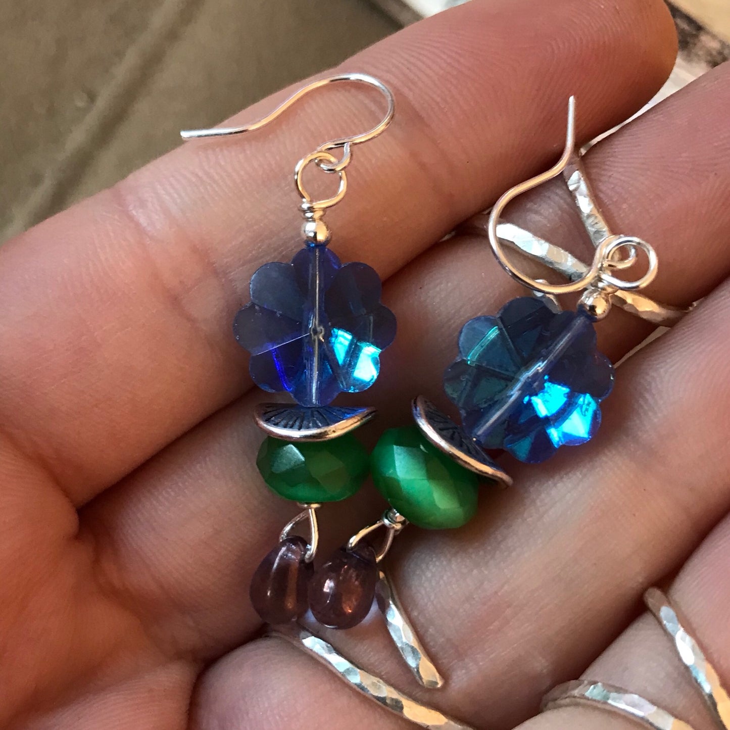 Tiny Evil Genius Earrings: Blue Daydream