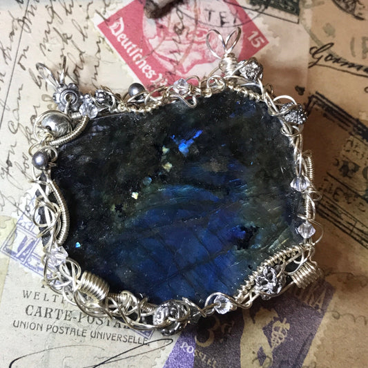 Personal Collection: labradorite slab pendant