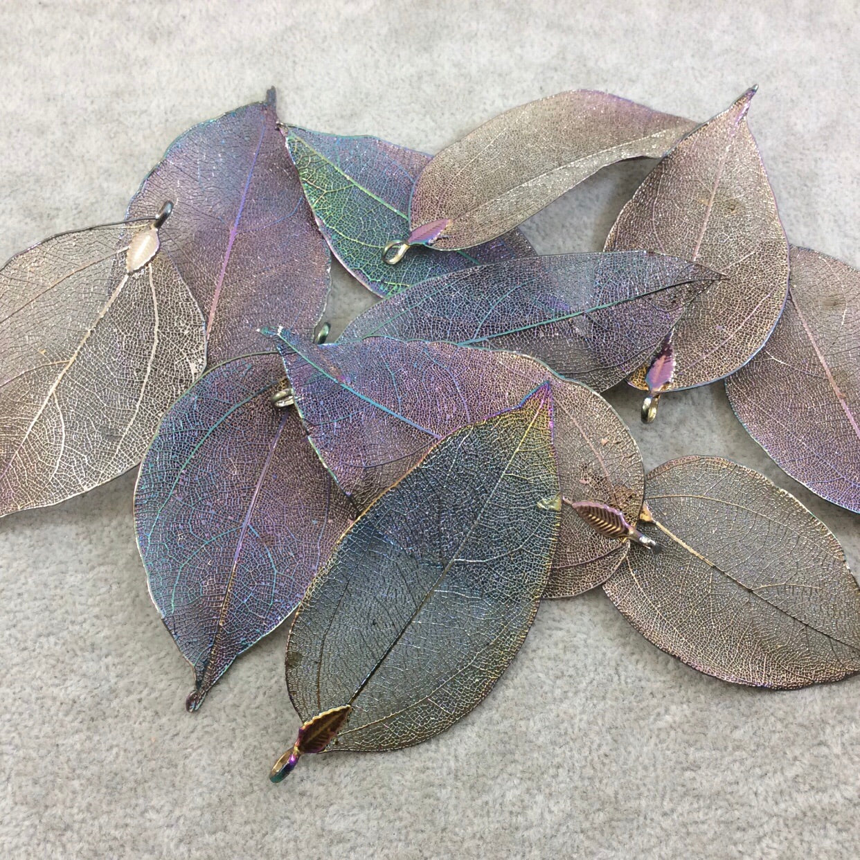 PRE-ORDER: rainbow leaf pendants