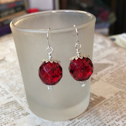 Tiny Evil Genius Earrings: redblack