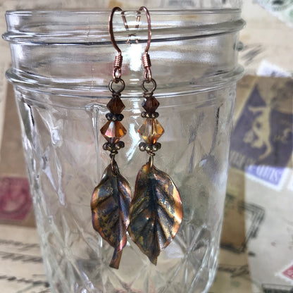 Personal Collection: foldformed leaves with copper crystal