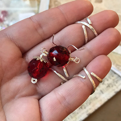 Tiny Evil Genius Earrings: redblack